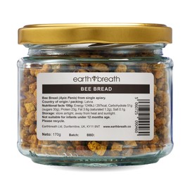 Earthbreath Bee Bread - 170g Pure Raw Natural Perga/Ambrosia | Naturally Fermented Bee Pollen Provides Immunity Support | Beebread Free from Any Artificial Additives
