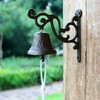 Cast Iron Dinner Bell, Wall Mount Hanging Bell with Rope