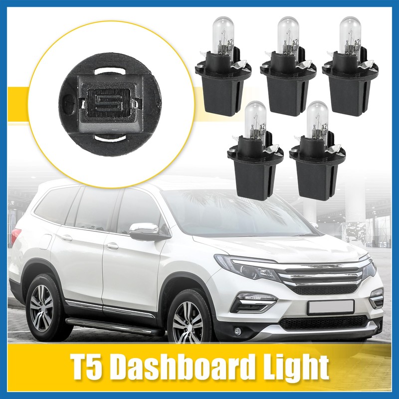 A ABSOPRO 5pcs DC 12V 1.2W T5 Dashboard Light Blub