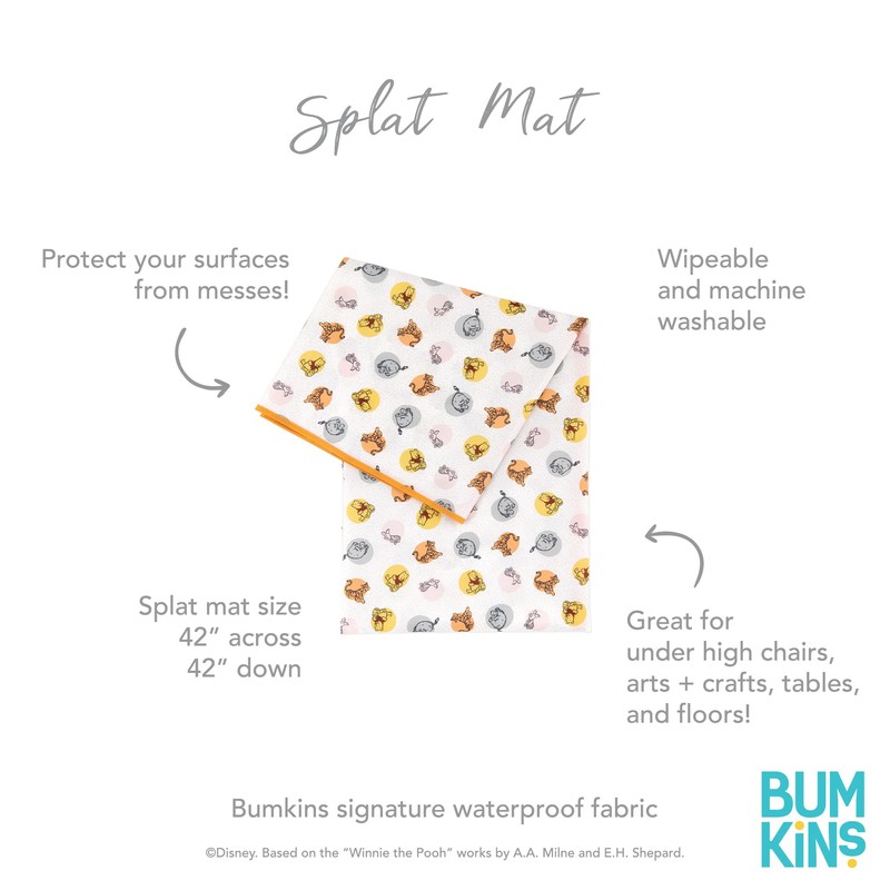 Bumkins Splat Mat, Waterproof, Washable for Floor or Table, Under