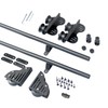 DIYHD 8FT Sliding Library Ladder Black Track Kit,Stand Up Tensible