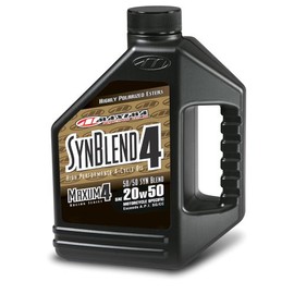 Maxima Racing Oils 359128B-2PK Syn Blend4 20w50 Synthetic Blend Motorcycle Engine Oil 1G Bottle, 2-Pack
