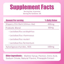 Her Juicy Feminine Probiotics Gummies for Women | Pineapple Flavor | Supports pH Balance, Gut Health & Immune System | with Slippery Elm, Prebiotics &