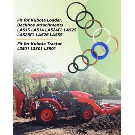 7J273-63400 Boom and Bucket Cylinder Seal Kit Fit for Kubota Loader/Backhoe Attachments LA513 LA514 LA524FL LA525 LA525FL LA526 LA555, Fit for Kubota Tractor L2501 L3301 L3901