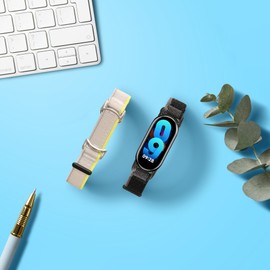 kwmobile Nylon Watch Strap Compatible with Xiaomi Mi Band 8 / Mi Band 9 Strap - 2x Fitness Tracker Replacement Wristband with Clasp