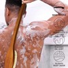 ICANdOIT-17.71Inch Natural Stiff Sisal Bristles Anti-Slip Curved Long Handle Bath