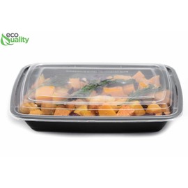 EcoQuality Meal Prep Containers with Cutlery [20 Pack] Single 1 Compartment Food Storage Lunch Box | Bento Box | BPA FREE| Freezer/Microwave/Dishwasher Safe – Airtight/Watertight/Stackable (38oz)