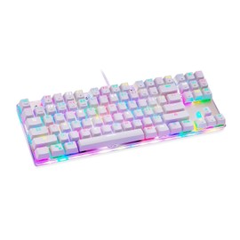 Teclado mecánico portátil for Juegos - Teclado con Cable retroiluminado LED RGB con interruptores Rojos for PC for Juegos                             
