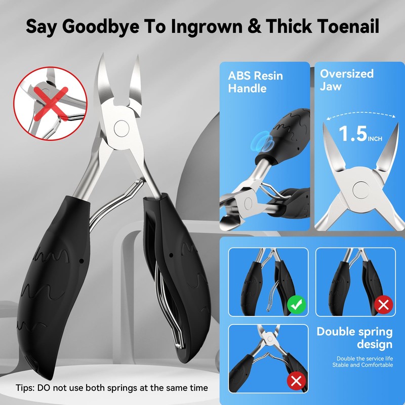 Toenail Clippers for Seniors Thick Toenails, Sharp Toe Nail Clippers