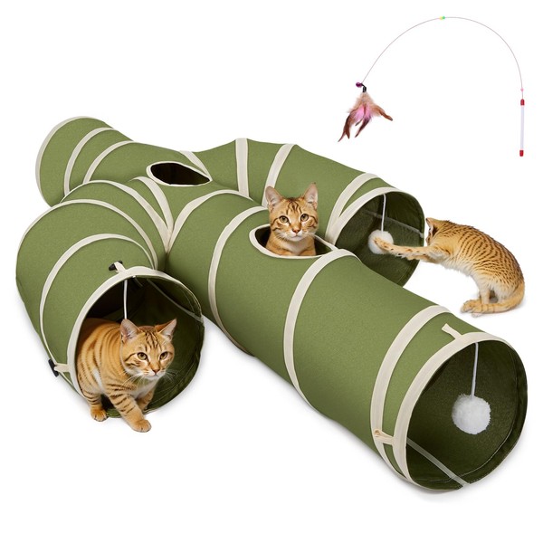 Ownpets Cat Play Tunnel, Cactus Shape Pet Tube Tunnel with