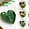 Leaf Ceramic Spoon Rest,Leaf Shaped Decorative Utensil Holder for Gift