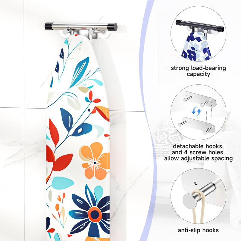 Ironing Board Hanger Wall Mount, Ironing Board Holder for Storage