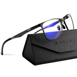 ANYLUV Blue Light Glasses Men/Women, Al-Mg Working Blue Light Blocking Glasses, Relieve Eyestrain Eye Protection-Black