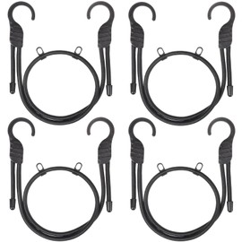 GGXZHT Pack of 4 Elastic Straps with Hooks, 100 cm, Adjustable Expander with Hooks, Rubber Tensioners with Hooks for Sack Truck, Pannier Rack, Bicycle, Motorcycle,