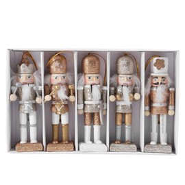 Sewroro 1 Set Christmas Nutcracker Ornaments Wooden Nutcracker Figurine Christmas Doll Pendant Nutcracker Soldier Decoration for Xmas Holiday Party Decor