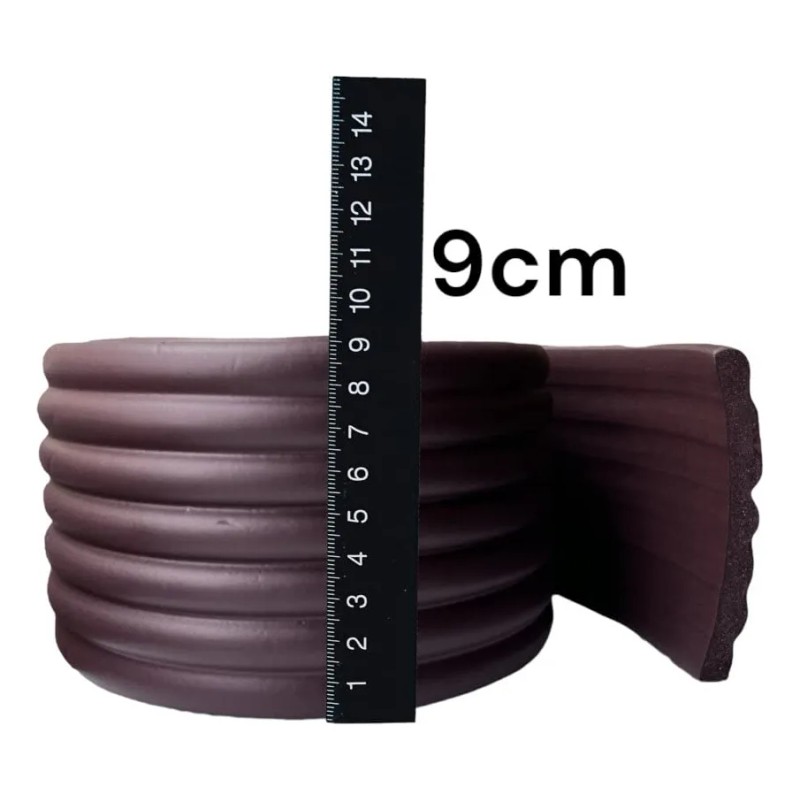 Protector De Bordes Para Bebés 2mts Espuma Suave Café Hueso