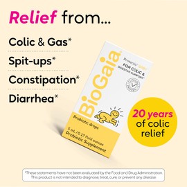 BioGaia Protectis Baby Probiotic Drops | Baby Essentials for Colic & Gas Relief | Safe for Newborns | Ease Crying, Fussing, Colic, Gas, Spit-ups & Constipation | No Dairy, Soy & Gluten | 5mL (2-Pack)