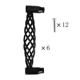 CATTY Pack of 6 Cabinet Drawer Door Handles, Alloy Knobs, Furniture Handles, Black Pull Handle, Kitchen Cabinet Pull, for Dresser Drawers, Drawer Knobs, Hardware Door Handles (with 12 Screws)