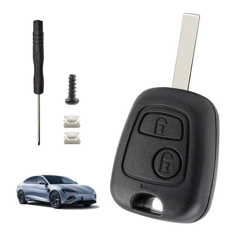2 Button Car Key Shell Replacement for Peugeot 107 207