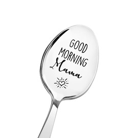 Mama Mom Spoon Gift for Mum Mummy Christmas Gifts for Mother Step Mum Retirement Birthday Gifts for Mam Mom Good Morning Mama Spoon Gifts for Mom Mum Mammy Coffee Tea Lover Gifts for Mama