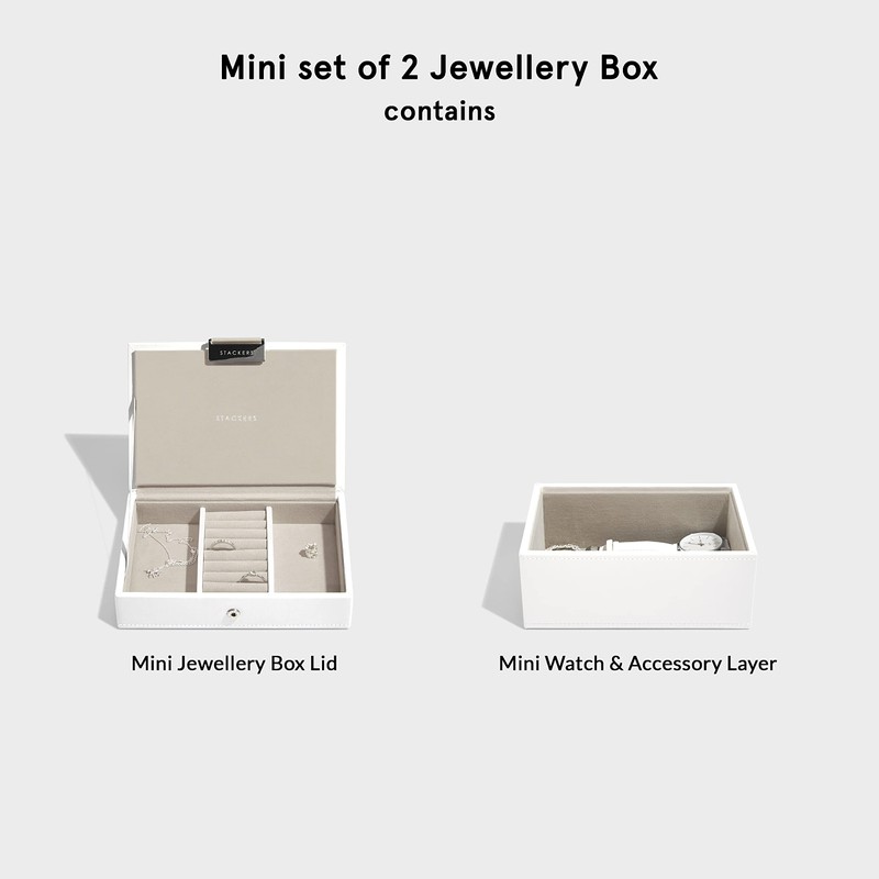Stackers White Mini Jewellery Box - Set of 2