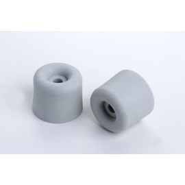 Pack of 2 Door Stoppers Wall Stoppers for Screwing On Plastic Grey Diameter 40 mm