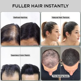 Thick Fiber THICK FIBER Hair Fibers for Thinning Hair & Bald spots (BLACK) - 25g Bottle - Conceals Hair Loss in Seconds - Hair Powder for Women & Men
