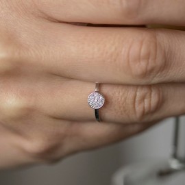 MATERIA by Matthias Wagner Women's Ring 925 Silver with Zirconia Stones in White Rhodium-Plated, Zirconia, Cubic Zirconia