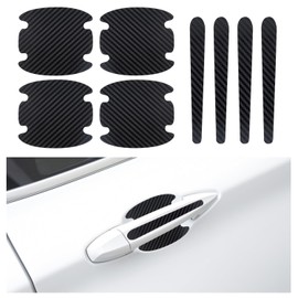 8PCS Car Door Handle Protector with Adhesive Backing,Carbon Fiber Car Door Protector for Anti-Scratch,Universal Cars Handle Cover Automotive Exterior Accessories for Most Cars