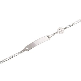 Silberketten-Store Baby- & Kinder ID Armband mit Engel-Anhänger inkl. Gravur & Geschenksäckchen I aus 925 Silber gefertigt I nickelfrei für Allergiker geeignet I 10 Schriftarten I 14 cm