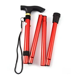 ASPALAND Super Lightweight Folding Stick Stick Stick Red 5 Adjustable Levels Long Strap
