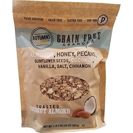 Autumn's Gold Grain Free Toasted Coconut Almond Granola 1.25LB 20 oz,Honey,Pecans,sunflower seeds,vinilla