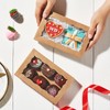 JCXGRVC 50pcs 7x4.33x1.5 Inch Brown Cookies Boxes with Window Bakery