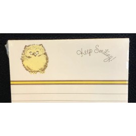 Vintage Stationery Notepad Memo ~ Cute Owl “Keep Smiling” 50 Lined Sheets