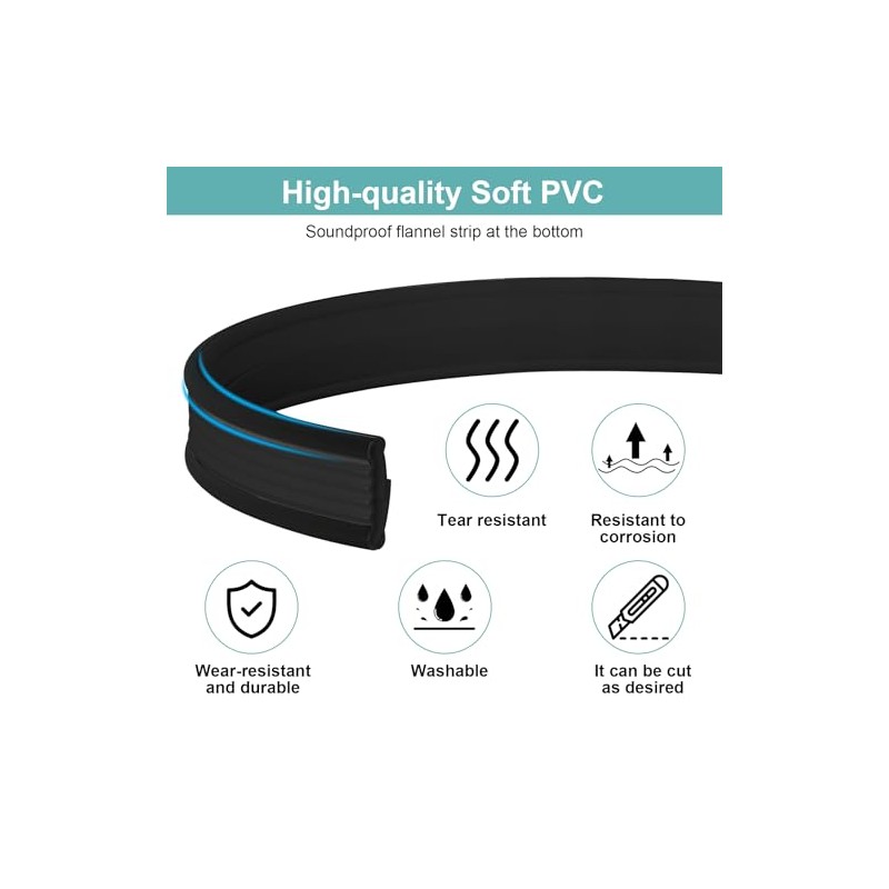 100 CM Guardapolvo para Puerta,Material de PVC de Doble Cara