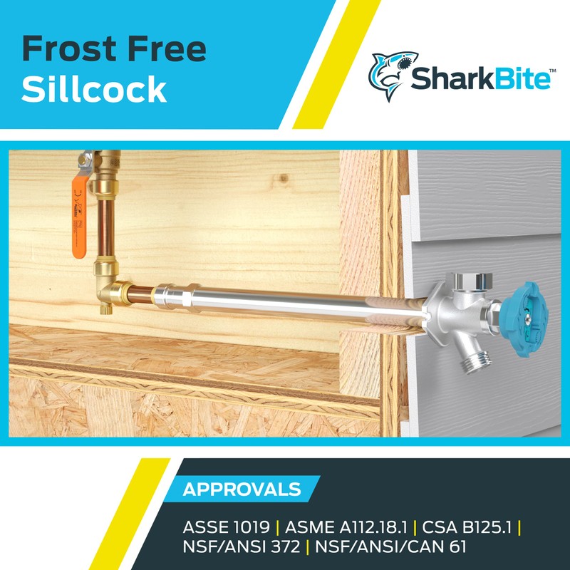 SharkBite 15 Inch Frost Free Sillcock, 1/2 x 3/4 Inch