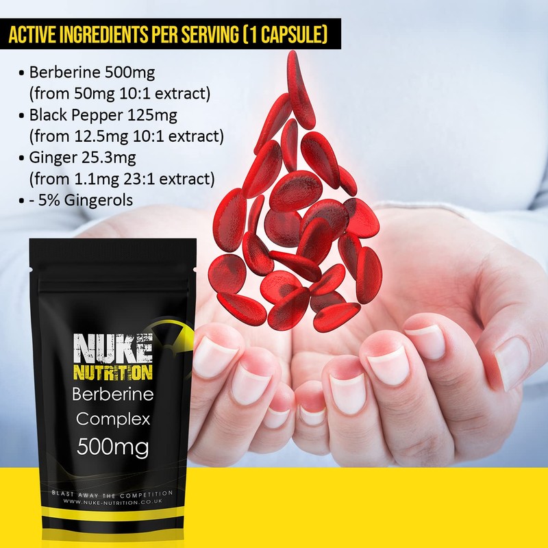 Nuke Nutrition Berberine Supplement 500mg | 120 Capsules