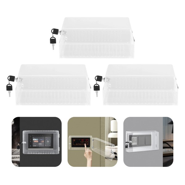 Unbranded 3pcs Wall-mounted Thermostat Box Lockable Heat&Air Condition Control Panel