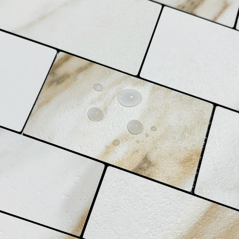 DICOFUN 1 Sheet Calacatta Gold Peel and Stick Backsplash Wall