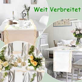 Table Runner Christening, Communion Confirmation Decoration, Table Decoration, White with Goldfish Wreath Design for Boys, Girls, Baby, 270 x 30 cm