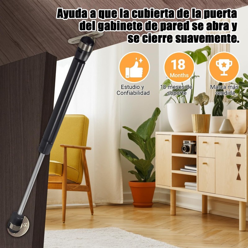 8 Piezas Pistones Elevable de Gas Amortiguador para Puertas Alacenas