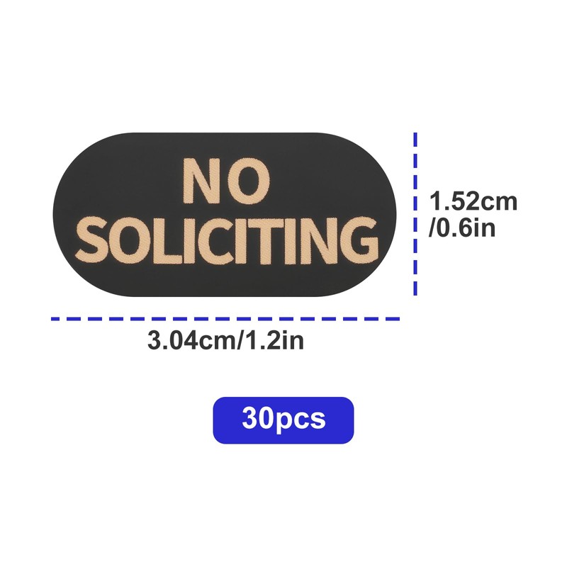 YINETTECH 30PCS No Soliciting Sign Sticker 1.2"x0.6" for Video Doorbell