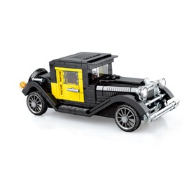 SOLEILHOME Classic Antique Model Car Building Blocks Set, Vintage Collector Truck Bricks, Compatible with Major Brands Bricks, Old Cars Combine with Starter Course, Gift for Kids 6 and Up (Yellow)