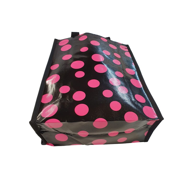 Fat-catz-copy-catz Eco Friendly Pink Polka Dots Spotted Lunch Shopping Bag