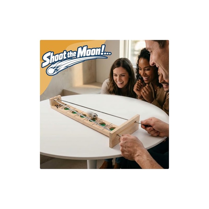 WE Games Shoot the Moon - Classic Solid Wood Rolling