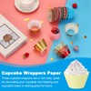 PATIKIL Cupcake Wrappers Paper, 50 Pack Baking Cups Standard Wave