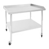 DYNAMI Stainless Steel Table with Wheels 29.9 x 35.8 Inches,Indoor