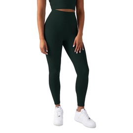 YITTY Active Women's UltraLuxe High-Waist No-Pocket Legging, Athleisure, 4-Way-Stretch, Everpine, L, Regular
