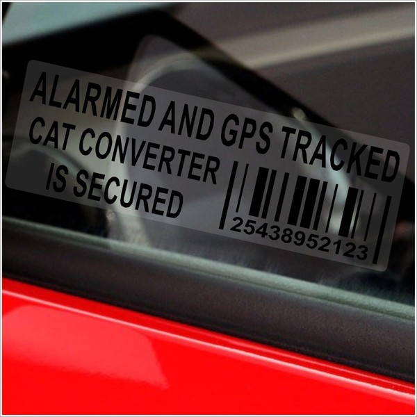 5 x Stickers CAT Catalytic Converter Secured Alarmed and GPS