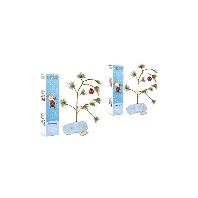 18IN Charlie Brown Tree W/Linus Blanket, 2PK